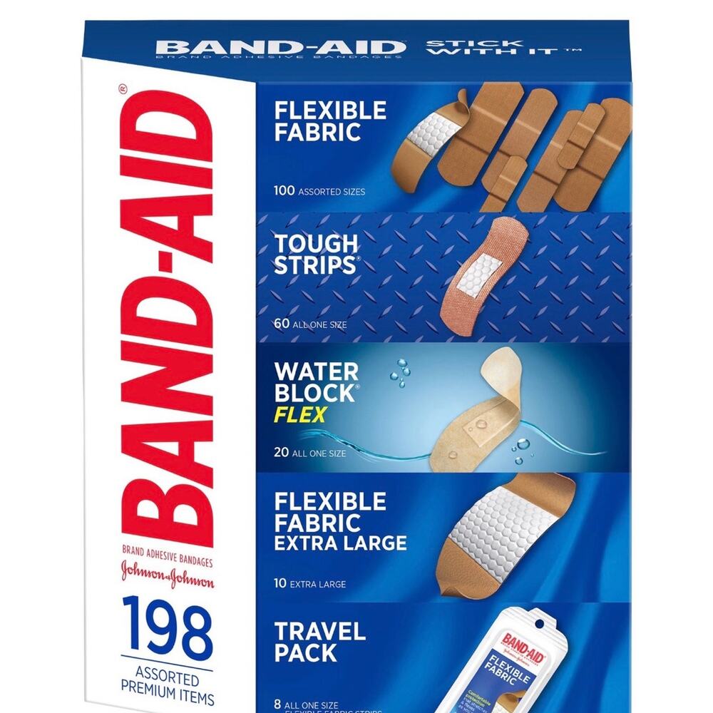 2 Band Aid Adhesive Bandages, Assorted 198ct